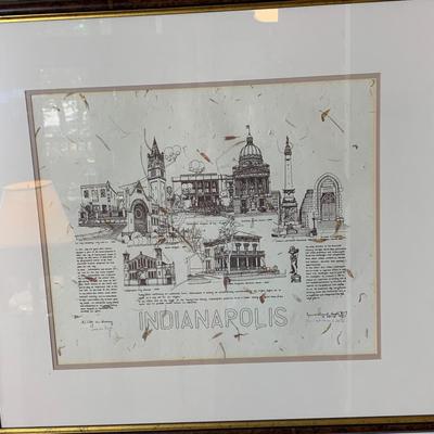 Large Indianapolis Points of Interest Framed