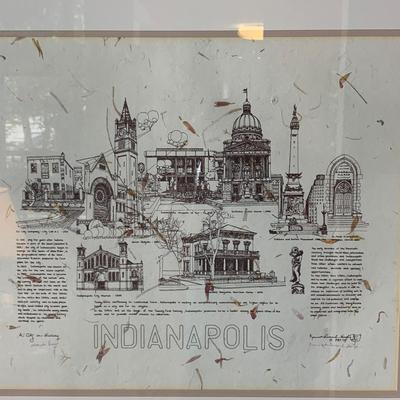 Large Indianapolis Points of Interest Framed