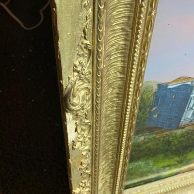 Reverse On Glass In Gold Gilt Frame