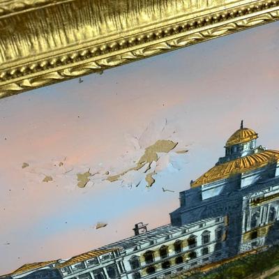 Reverse On Glass In Gold Gilt Frame