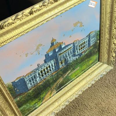 Reverse On Glass In Gold Gilt Frame