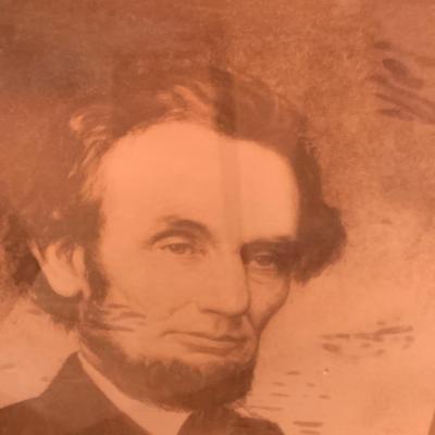 Vintage Abe Lincoln Print Framed