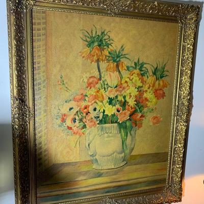 TWO Oil On Board Floral Renoir Works