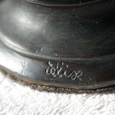 PAIR OF NOUVEAU ERA ITALIAN BRONZE "SINISTER MANNER" FIGURES CANDLEHOLDERS OF 14" SIGNED