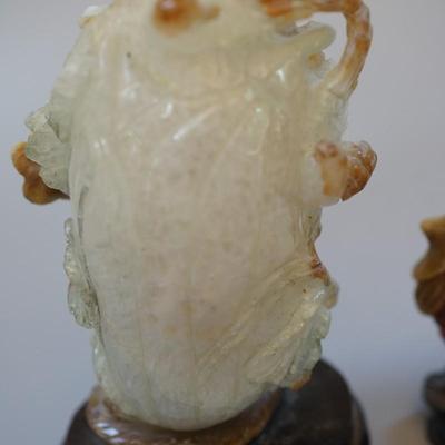 GROUPING OF ASIAN STYLE DECORATIVE. TO INCLUDE CINNABAR BOX., SOAPSTONE CARVED FIGURE