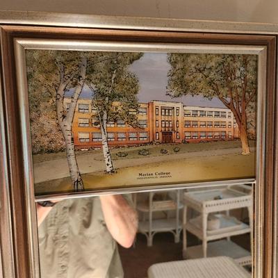Marian College Indianapolis Indiana Mirror by Eglomise Designs 15x26