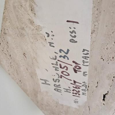 Artedi Style Round Travertine Marble Hexagon Dining Table