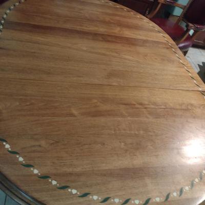 Wooden Dining Table with Painted Design
