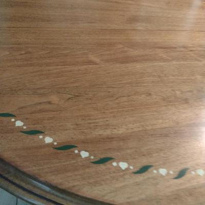 Wooden Dining Table with Painted Design