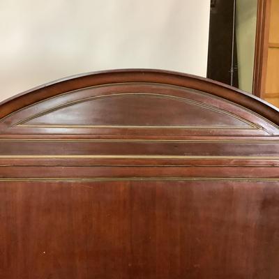 1157 Antique Mahogany Regency Style Brass Bed