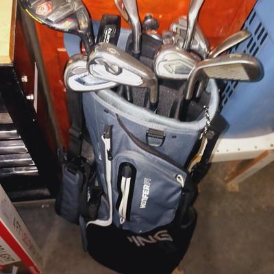 GOLF CLUBS & PING BAG