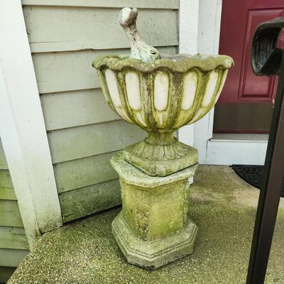 Large Heavy Concrete Planter & Stand