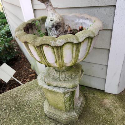 Large Heavy Concrete Planter & Stand
