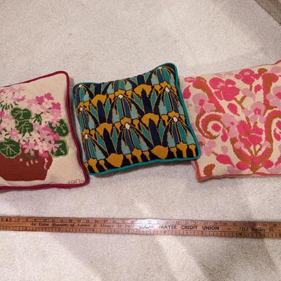 3 Wonderful Hand Stitched Pillows