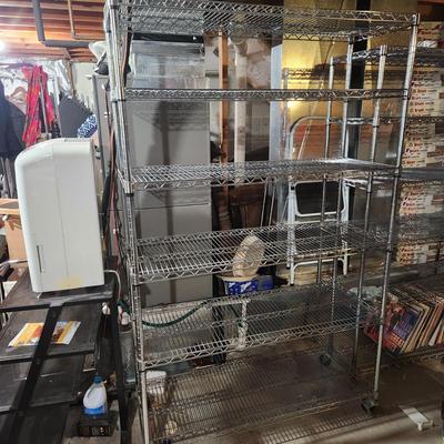 NSF Wire Storage Shelving 6 Shelves on Casters 48x18x76