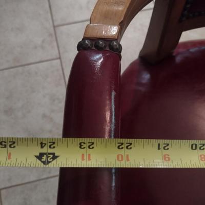 Pair of Wooden Dining Chairs with Tack Accents (Choice A)
