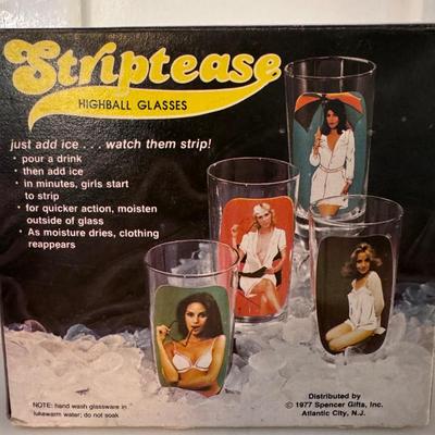1977 Strip Tease Highball Glasses