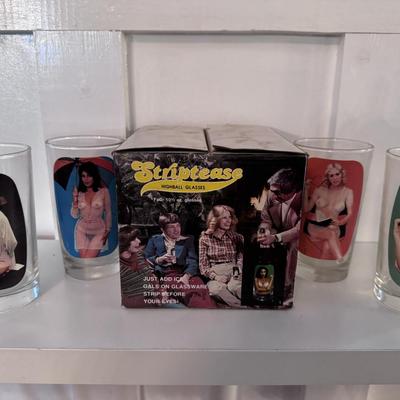 1977 Strip Tease Highball Glasses
