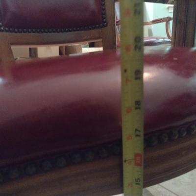 Pair of Wooden Dining Chairs with Tack Accents (Choice B)