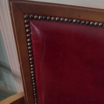 Pair of Wooden Dining Chairs with Tack Accents (Choice B)