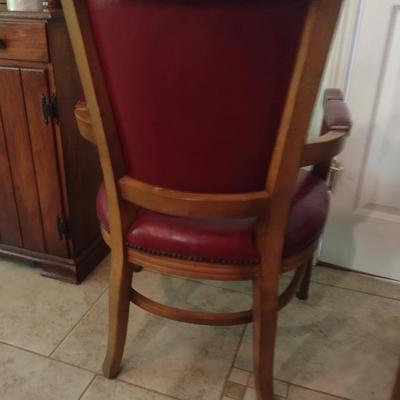 Pair of Wooden Dining Chairs with Tack Accents (Choice C)