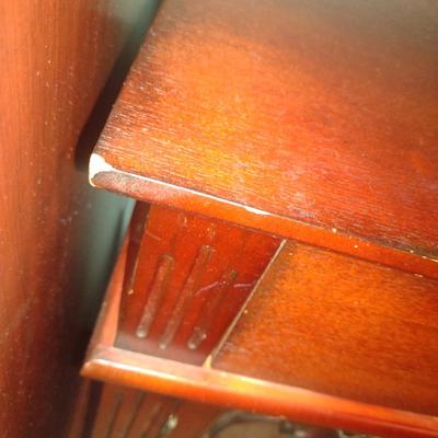 Wood Finish Storage Cabinet (No Contents)