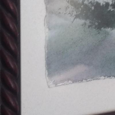 Original Painting by Ann Marie Bordner Framed Under Glass- Approx 34" x 15 1/2"