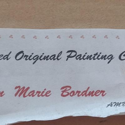 Original Painting by Ann Marie Bordner Framed Under Glass- Approx 34" x 15 1/2"