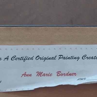 Original Painting by Ann Marie Bordner Framed Under Glass- Approx 34" x 15 1/2"