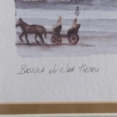 Framed Print of Basilica di San Pietro- Approx 15" x 17 1/2"