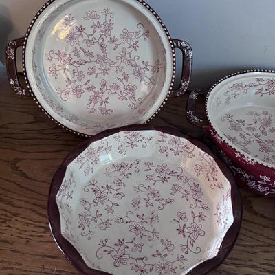 Temptations Red Floral Lace Serve Ware