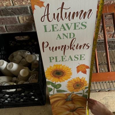 Autumn and Pumpkins standing sign