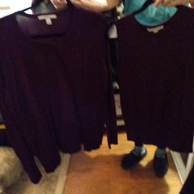 Purple under shirts and matching cardigan