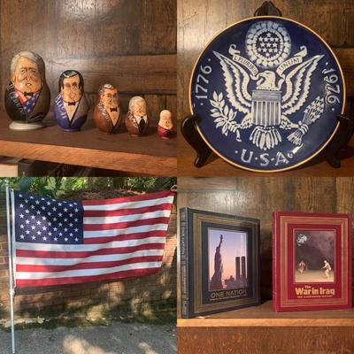 J. Edgar Hoover Signed Book w/ Flag, President Nesting Dolls, History Books, & DVDs (BDF-HS)