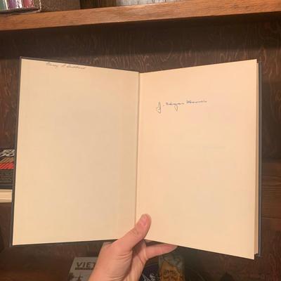 J. Edgar Hoover Signed Book w/ Flag, President Nesting Dolls, History Books, & DVDs (BDF-HS)