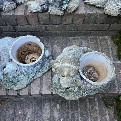 Puppy Fountain Plus Animal Statues & Planters (G-RG)