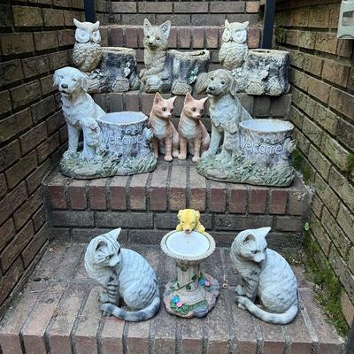 Puppy Fountain Plus Animal Statues & Planters (G-RG)