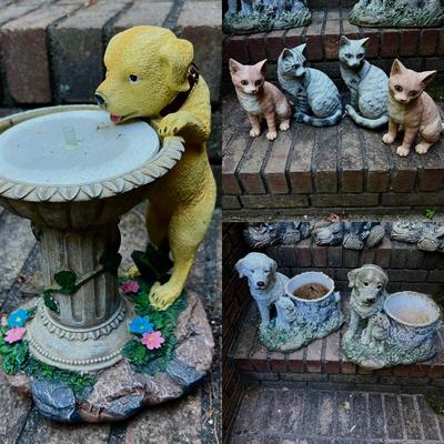 Puppy Fountain Plus Animal Statues & Planters (G-RG)
