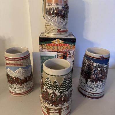 Budweiser Collectible Holiday Steins
