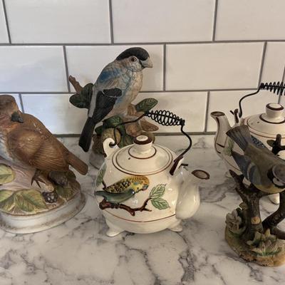 Birds Teapots and Figurines Lot