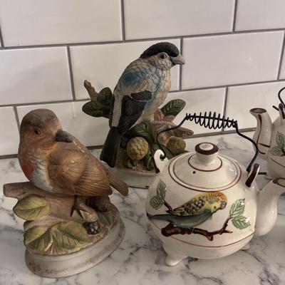 Birds Teapots and Figurines Lot