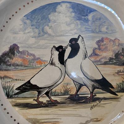H. Eric Buri Original Hand Painted Plates- Vintage Folk Art