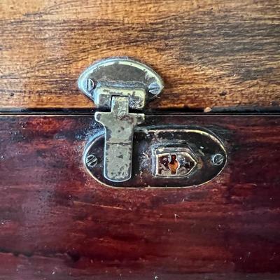 Antique Wooden Slotted Desktop Box