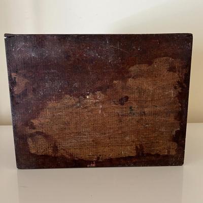 Antique Wooden Slotted Desktop Box