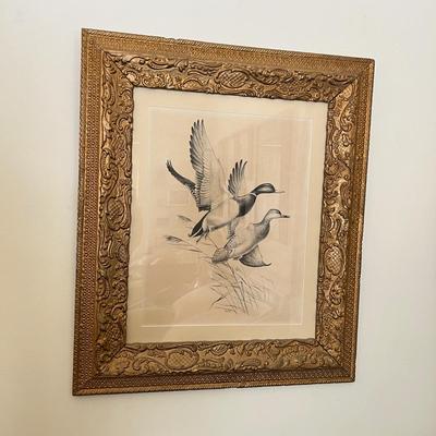 Vintage Maynard Reece Duck Water Fowl Gilt Framed Art Print ...