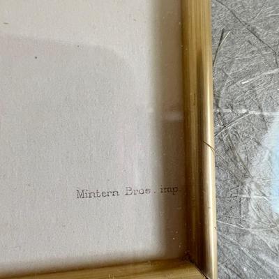 Vintage Pair Framed Mintern Bros. Imports Mongolian Desert & Siberian Rose Finch Art