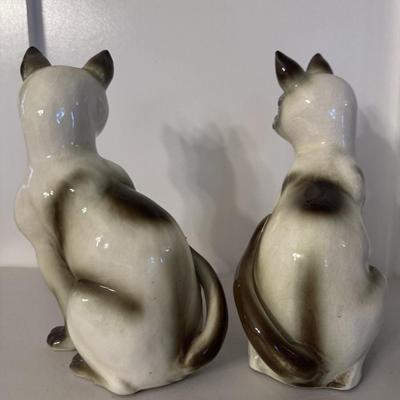 Porcelain Siamese Cat Figurines