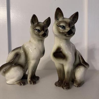 Porcelain Siamese Cat Figurines