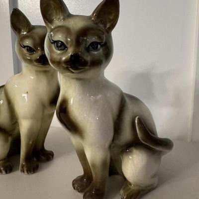 Porcelain Siamese Cat Figurines
