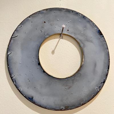 Antique Enameled Metal Barometer Dial Face